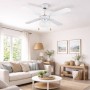 Ventilatore A Soffitto con Luce Zephir ZFS9107 varie colorazioni, 4 Pale in legno, 3 velocità