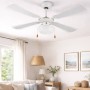 Ventilatore A Soffitto con Luce Zephir ZFS9107 varie colorazioni, 4 Pale in legno, 3 velocità