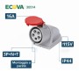 Ecova 30514 Presa Industriale Trifase 16A 415V IP44 da Parete
