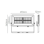 Beneito Polaris 5700 Proiettore Led Outdoor 200W 115° Ip65 Nero Opaco 