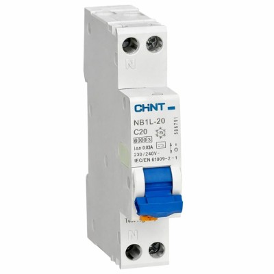 Interruttore Magnetotermico Differenziale Chint NB1L-20 Slim 30Ma 6Ka