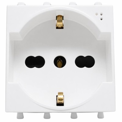 Presa Schuko Bipasso Universale AVE Domus S44 Bianco Lucido