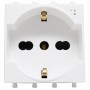 Presa Schuko Bipasso Universale AVE Domus S44 Bianco Lucido
