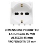 Presa Schuko Bipasso Universale AVE Domus S44 Bianco Lucido