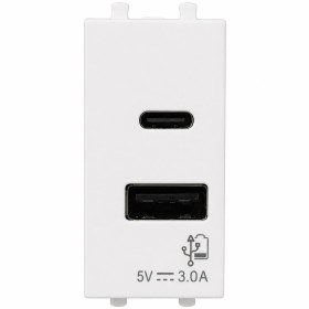 Alimentatore USB AVE DOMUS 441082USBAC Ricarica Rapida Bianco