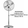 Ventilatore A Piantana Cromato Zephir Pf40Cr Per Ambienti Freschi