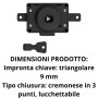 Serratura DKC Conchiglia SCS86/TR9/L Per Armadi In Vetroresina