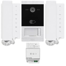 Kit Citofonico Audio Bifamiliare 2 Fili da Parete