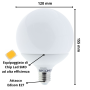 Lampadina LED Globo E27 15Watt Resa 88Watt Risparmio Energetico 6000K Pezzi 6