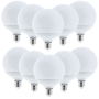 Lampadina LED Globo E27 15Watt Resa 88Watt Risparmio Energetico 6000K Pezzi 10