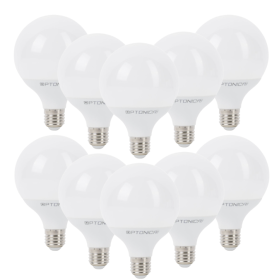 Lampadina LED Globo E27 18Watt Resa 108Watt Risparmio Energetico 2700K Pezzi 10