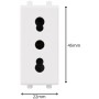 Presa Bipasso 2P+T 10/16A 250V Serie S44 Per Uso Domestico E Professionale