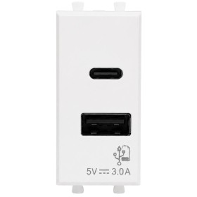 Alimentatore USB da Incasso Tipo A e C 5V 3A Serie S44