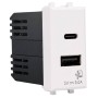 Alimentatore USB da Incasso Tipo A e C 5V 3A Serie S44