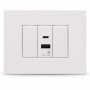 Alimentatore USB da Incasso Tipo A e C 5V 3A Serie S44