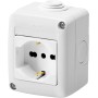 Presa Combinata Italiana e Tedesca 2P+T 16A 250V IP40 Grigio
