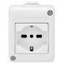 Presa Combinata Italiana e Tedesca 2P+T 16A 250V IP40 Grigio