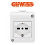 Presa Combinata Italiana e Tedesca 2P+T 16A 250V IP40 Grigio