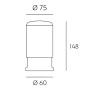 Adattatore Testa-Palo 60mm per Lampade di Design Grafite