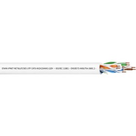 Cavo Rete Utp Cat 6 4X2X23Awg non Schermato LSZH Bianco