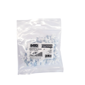 Graffette Fermacavo Faeg Diametro 5/6 Millimetri Colore Bianco Blister 50 Pezzi