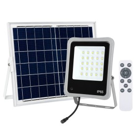 Faretto Led Solare Con Telecomando 5456 Optonica 8W Luce Fredda 6000K Luce Fredda IP65 Alluminio 500 lm