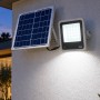 Faretto Led Solare 20W con Telecomando per Esterni Luce Fredda 6000k IP65 Alluminio anti corrosione Batteria 10-12h