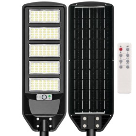 Optonica Lampada LED stradale solare IP65 con telecomando 20W Luce fredda 6000K 18Ah Plastica 120º Sensore Crepuscolare