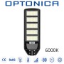 Optonica Lampada LED stradale solare IP65 con telecomando 20W Luce fredda 6000K 18Ah Plastica 120º Sensore Crepuscolare