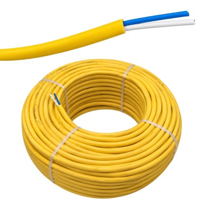 Cavo Twistato Audio Video Giallo 2X1 mm² per Videocitofonia 2 poli doppino PVC bassa tensione resistente