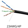 Cavo Rete FTP CAT6 Schermato Esterno Doppia Guaina PVC LDPE 4 Coppie 23AWG Rame non CCA Gigabit 10/100/1000 30V a Metro