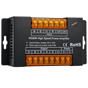 LEDCO CT410 AMPLIFICATORE RGBW Amplificatore di Segnale per Centralina Striscia LED 24/12 Vdc IP20 Metallo PVC Classe 3