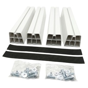 2 Coppie Base Pavimento Bianca Antiscivolo Per Climatizzatori 45X8X9 Cm Portata Max 380 kg