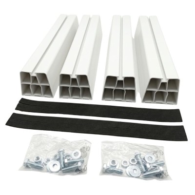 2 Coppie Base Pavimento Bianca Antiscivolo Per Climatizzatori 45X8X9 Cm Portata Max 380 kg