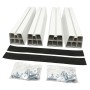 2 Coppie Base Pavimento Bianca Antiscivolo Per Climatizzatori 45X8X9 Cm Portata Max 380 kg