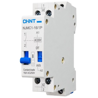 NJMC1-16.10/230 657077 Rele' Passo Passo 16A 1NA 1M 230Vac Comando Manuale Tensione Bobina 230V 1P Comando AUT/MAN IP20