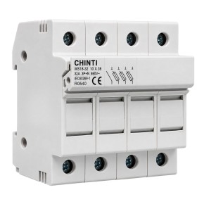 Chint 80540 WS18/32-3PN Base Portafusibile 3P+N 10,3x38 32A 50/60 Hz 230/400 Vac Fusibile Cilindrico Moduli DIN 4