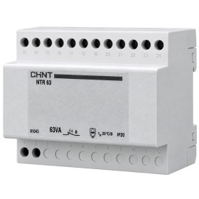 Chint 81043 Serie NTR63 Trasformatore Sicurezza Servizio Continuo 63VA 230/12-24Vac 4M con Protezione PCT 6 Moduli DIN
