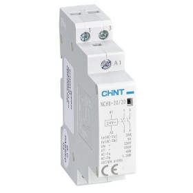 Chint NCH8-20.20/24 Contattore Modulare 20A 2NA 24Vac 1M 50/60 Hz 2 P1 Modulo DIN IP20 Contatti Ausiliari 2NA 230 Vac
