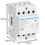Chint 256100 NCH8-63.40/24 Contattore Modulare 63A 4NA 24Vac 3M IEC/EN 61095 4 Poli Frequenza Nominale 50/60Hz IP20