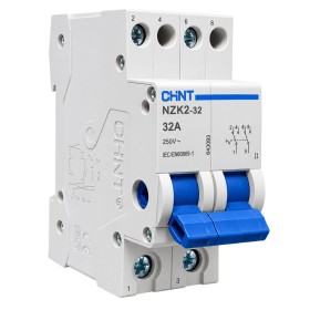 Chint 643003 NZK2-32/2 Commutatore Bipolare 1-2 2M 32A 230Vac IEC/EN 60669-1 2 Poli 2 Moduli DIN IP20 